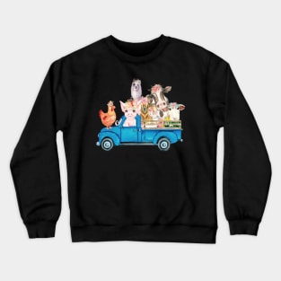 Farm Animals Farm Truck Funny farmers Gift Crewneck Sweatshirt